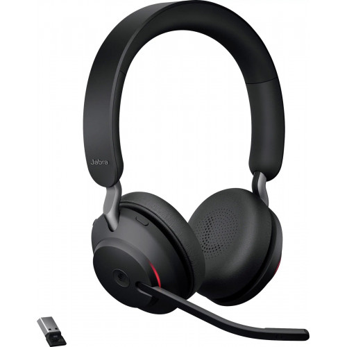 Jabra Evolve2 65 MS On Ear Headset Bluetooth® Stereo Schwarz Lautstärkeregelung, Batterieladeanzeige, Mikrofon-Stummschaltung