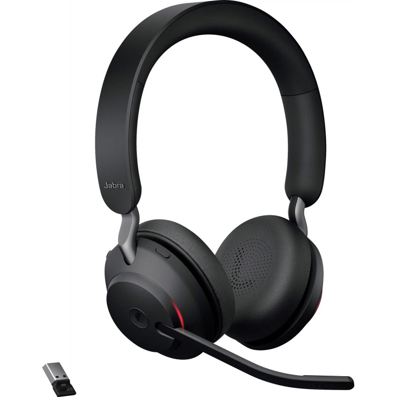 Jabra Evolve2 65 MS On Ear Headset Bluetooth® Stereo Schwarz Lautstärkeregelung, Batterieladeanzeige, Mikrofon-Stummschaltung