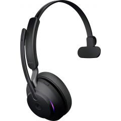 Jabra Evolve2 65 monaural On Ear Headset Bluetooth® Stereo Schwarz Lautstärkeregelung, Batterieladeanzeige