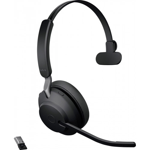Jabra Evolve2 65 monaural On Ear Headset Bluetooth® Mono Schwarz Lautstärkeregelung, Batterieladeanzeige, Mikrofon-Stummschaltung