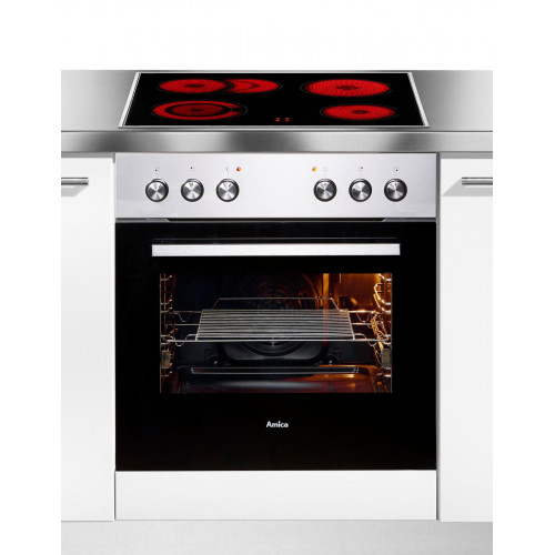 Amica Elektro-Herd-Set »EHC 933 011 E« mit 1-fach-Teleskopauszug Steam Clean Komfortables Kochen und Backen mit praktischer Unterstützung