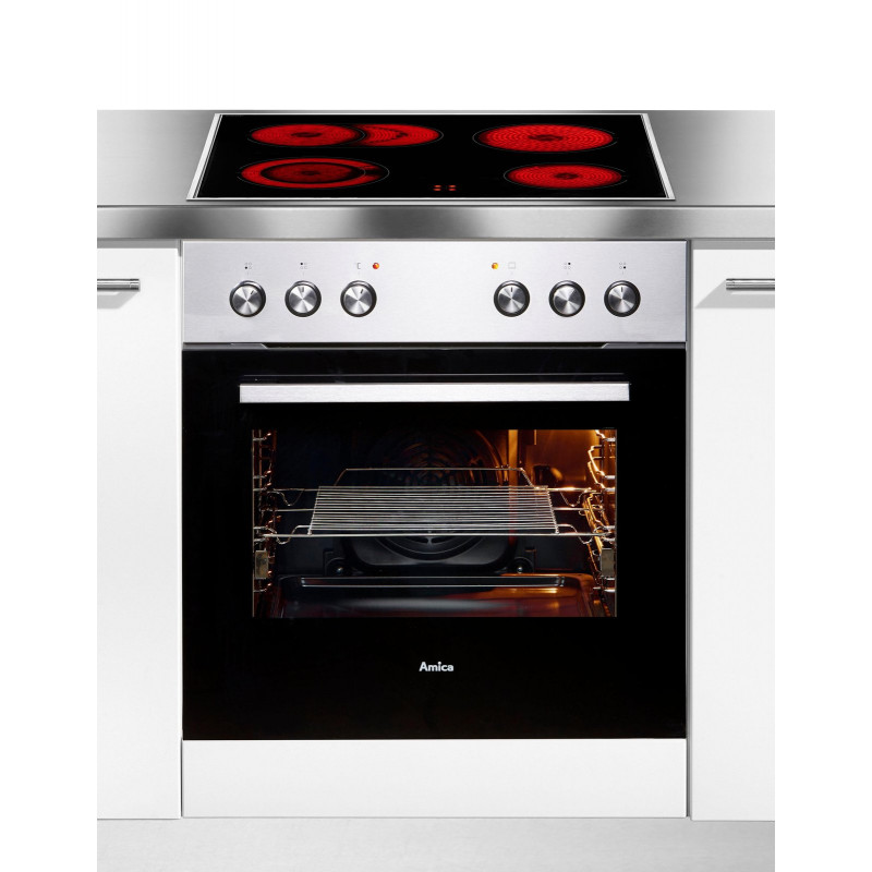 Amica Elektro-Herd-Set »EHC 933 011 E« mit 1-fach-Teleskopauszug Steam Clean Komfortables Kochen und Backen mit praktischer Unterstützung