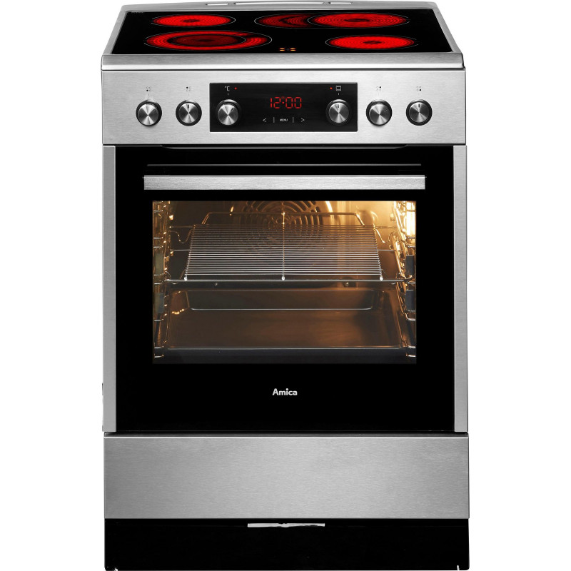 Amica Elektro-Standherd »SHC 914 100 E« mit 2-fach-Teleskopauszug Steam Clean Komfortables Kochen und Backen mit bequemer Handhabung