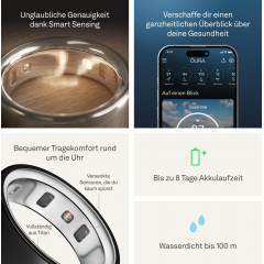 OURA Ring 4, Größe 12, Black, Smart Ring