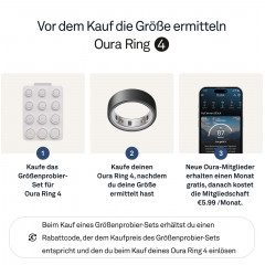 OURA Ring 4, Größe 10, Stealth, Smart Ring