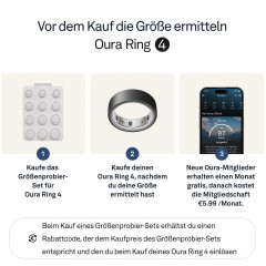 OURA Ring 4, Größe 12, Stealth, Smart Ring