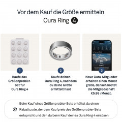 OURA Ring 4, Größe 10, Brushed Silver, Smart Ring