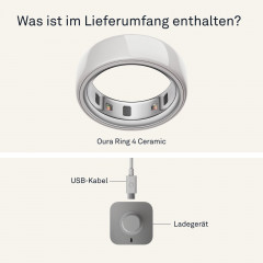 OURA Ring 4 Ceramic, Größe 10, Cloud Smart Ring