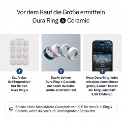 OURA Ring 4 Ceramic, Größe 10, Cloud Smart Ring