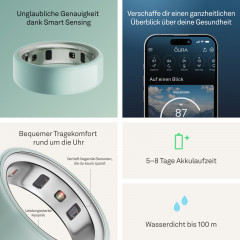 OURA Ring 4 Ceramic, Größe 5, Tide Smart Ring