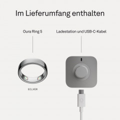 OURA Ring 5, Größe 7, Silber Smart Ring