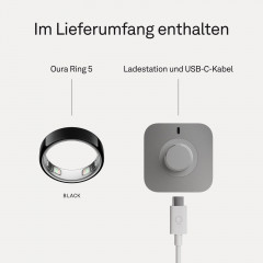 OURA Ring 5, Größe 8, Schwarz Smart Ring