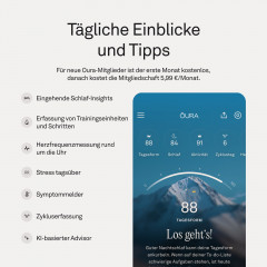 OURA Ring 5, Größe 10, Schwarz Smart Ring