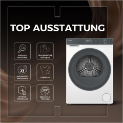 HAIER HD80-D637 Wärmepumpentrockner G3 (8 kg, Weiß)