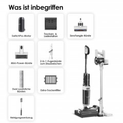 TINECO FLOOR ONE Switch S6 Stretch Plus Nass-Trockensauger mit Akku-Stielstaubsauger , Akkubetrieb