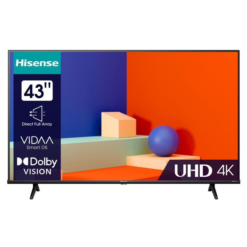 HISENSE 43A6K LED TV (Flat, 43 Zoll / 108 cm, UHD 4K, SMART TV, VIDAA U6)