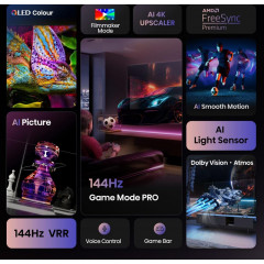 HISENSE TV PRO QLED 4k, 144Hz, 300 Nits QLED TV (Flat, 43 Zoll / 109,2 cm, UHD 4K, SMART TV)