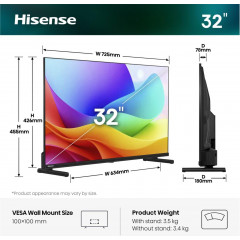 HISENSE 32A59S Hi-QLED Full HD TV (32 Zoll / 80 cm, Full-HD, SMART TV)