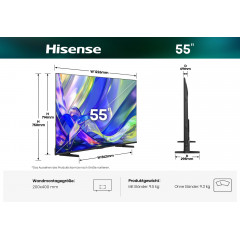 HISENSE 55Q7S Hi-QLED 4K TV (Flat, 55 Zoll / 139 cm, UHD 4K, SMART TV)