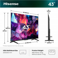 HISENSE 43Q7S PRO Hi-QLED 4K TV (Flat, 43 Zoll / 108 cm, UHD 4K, SMART TV)