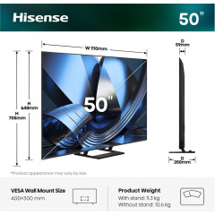 HISENSE 50U7SE Mini LED 4K TV (50 Zoll / 126 cm, UHD 4K, SMART TV)