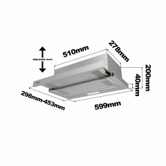 CIARRA CBCS6906D, Dunstabzugshaube (599 mm breit, 453 mm tief)