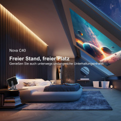 ULTIMEA Nova C40 Smart Android TV, 90° Gimbal, Tragbarer Beamer(Full-HD, 600 ANSI-Lumen)