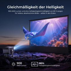 ULTIMEA Nova C40 Smart Projektor, Android TV, 90° Gimbal Beamer(Full-HD, 900 ANSI-Lumen)