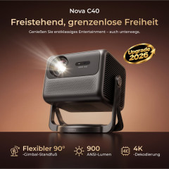 ULTIMEA Nova C40 Smart Projektor, Android TV, 90° Gimbal Beamer(Full-HD, 900 ANSI-Lumen)
