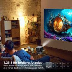 ULTIMEA Nova C40 Smart Projektor, Android TV, 90° Gimbal Beamer(Full-HD, 900 ANSI-Lumen)