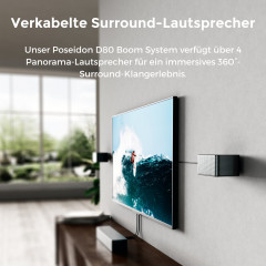 ULTIMEA Poseidon D80 Boom 7.1 Soundsystem mit Dolby Atmos, Soundbar, Schwarz