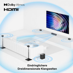ULTIMEA Poseidon D80 Boom 7.1 Soundsystem mit Dolby Atmos, Soundbar, Schwarz