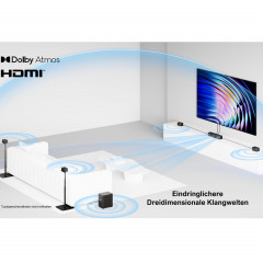 ULTIMEA Poseidon D80 Boom 7.1 Heimkino System mit Dolby Atmos, Soundbar, Schwarz