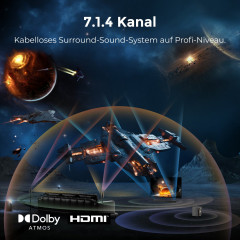 ULTIMEA Skywave X60 7.1.4 Soundsystem mit Dolby Atmos, Soundbar, Schwarz