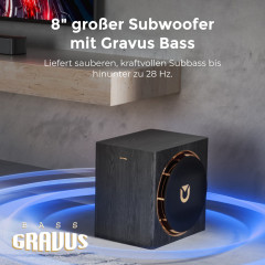 ULTIMEA Skywave X60 7.1.4 Soundsystem mit Dolby Atmos, Soundbar, Schwarz