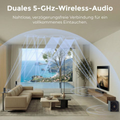 ULTIMEA Skywave X60 7.1.4 Soundsystem mit Dolby Atmos, Soundbar, Schwarz