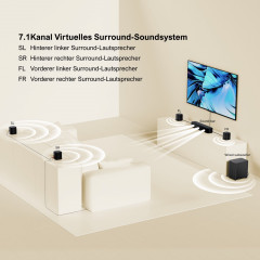 ULTIMEA Aura A40 7.1 Surround Soundsystem mit Subwoofer, Heimkino System, Schwarz