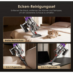 HIAZURM 8-in-1 Akku-Stielstaubsauger, Akkubetrieb, 650 Watt