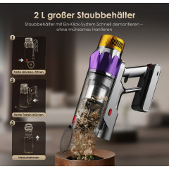 HIAZURM 8-in-1 Akku-Stielstaubsauger, Akkubetrieb, 650 Watt