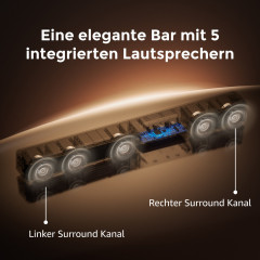 ULTIMEA Poseidon M60 Boom 5.1 Soundsystem mit Dolby Atmos, Soundbar, Schwarz