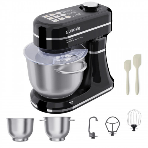 SUNCOK B03P-schwarz Küchenmaschine schwarz (Rührschüsselkapazität: 5,5 l, 1500 Watt)