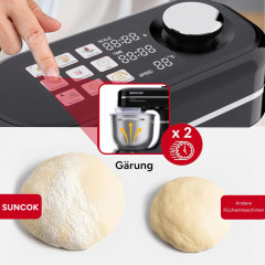 SUNCOK B03P-schwarz Küchenmaschine schwarz (Rührschüsselkapazität: 5,5 l, 1500 Watt)