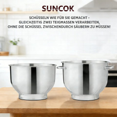 SUNCOK B03P-schwarz Küchenmaschine schwarz (Rührschüsselkapazität: 5,5 l, 1500 Watt)