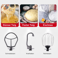 SUNCOK B03P-schwarz Küchenmaschine schwarz (Rührschüsselkapazität: 5,5 l, 1500 Watt)