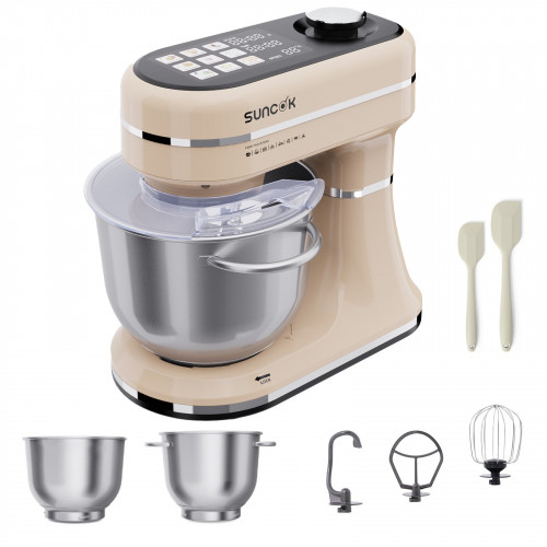 SUNCOK B03P-Cremeweiß Küchenmaschine Cremeweiß (Rührschüsselkapazität: 5,5 l, 1500 Watt)