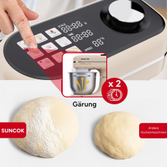 SUNCOK B03P-Cremeweiß Küchenmaschine Cremeweiß (Rührschüsselkapazität: 5,5 l, 1500 Watt)