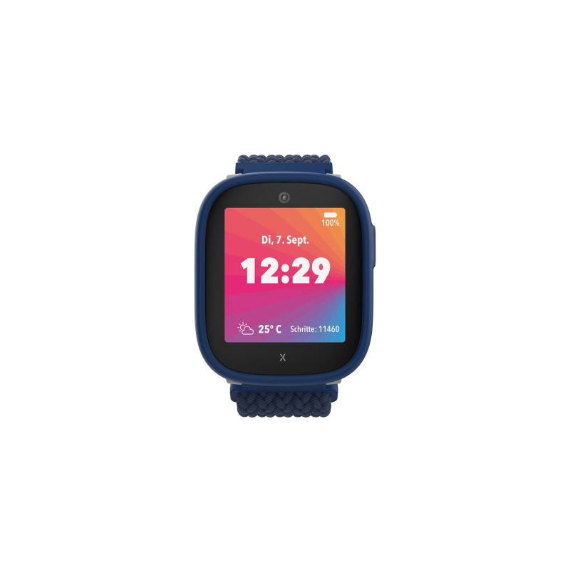 XPLORA X6 Gen 2 Kindersmartwatch Textilarmband, L 90 - 146 mm / B 22mm x H 3.3 mm, Blau