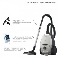 AEG VX82-1-2MG Trommel-Vakuum Staubsauger, maximale Leistung: 600 Watt, Mineral Grey)