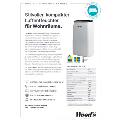 WOODS MDK 21 Entfeuchter Weiß (240 Watt, Entfeuchterleistung: 20 l/d, Raumgröße: 70 m²)