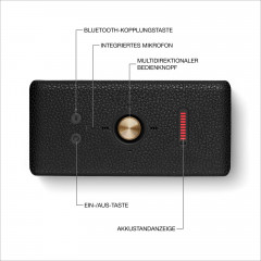 MARSHALL Emberton III Bluetooth Lautsprecher, Black and Brass, Wasserfest